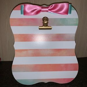 Pink & White Striped Clipboard